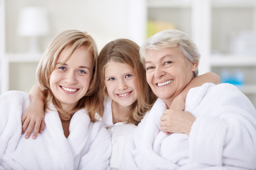 Three generations of women in the home